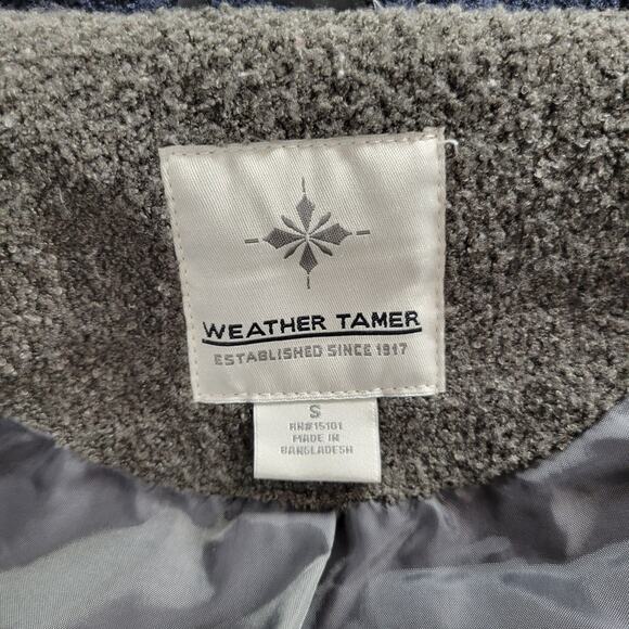 Weather‎ Tamer Women's Coat Jacket S Blue Gray Colorblock Fleece Lined Button - Picture 12 of 14